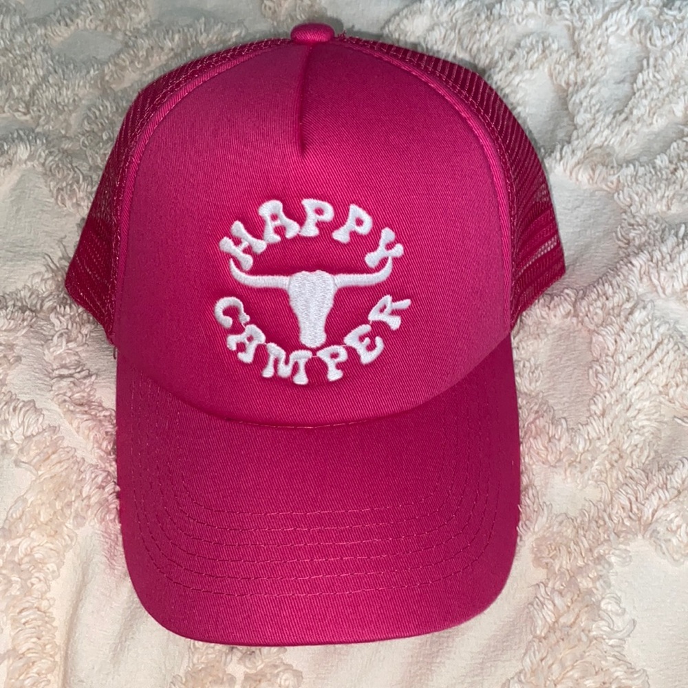 Hot pink trucker hat